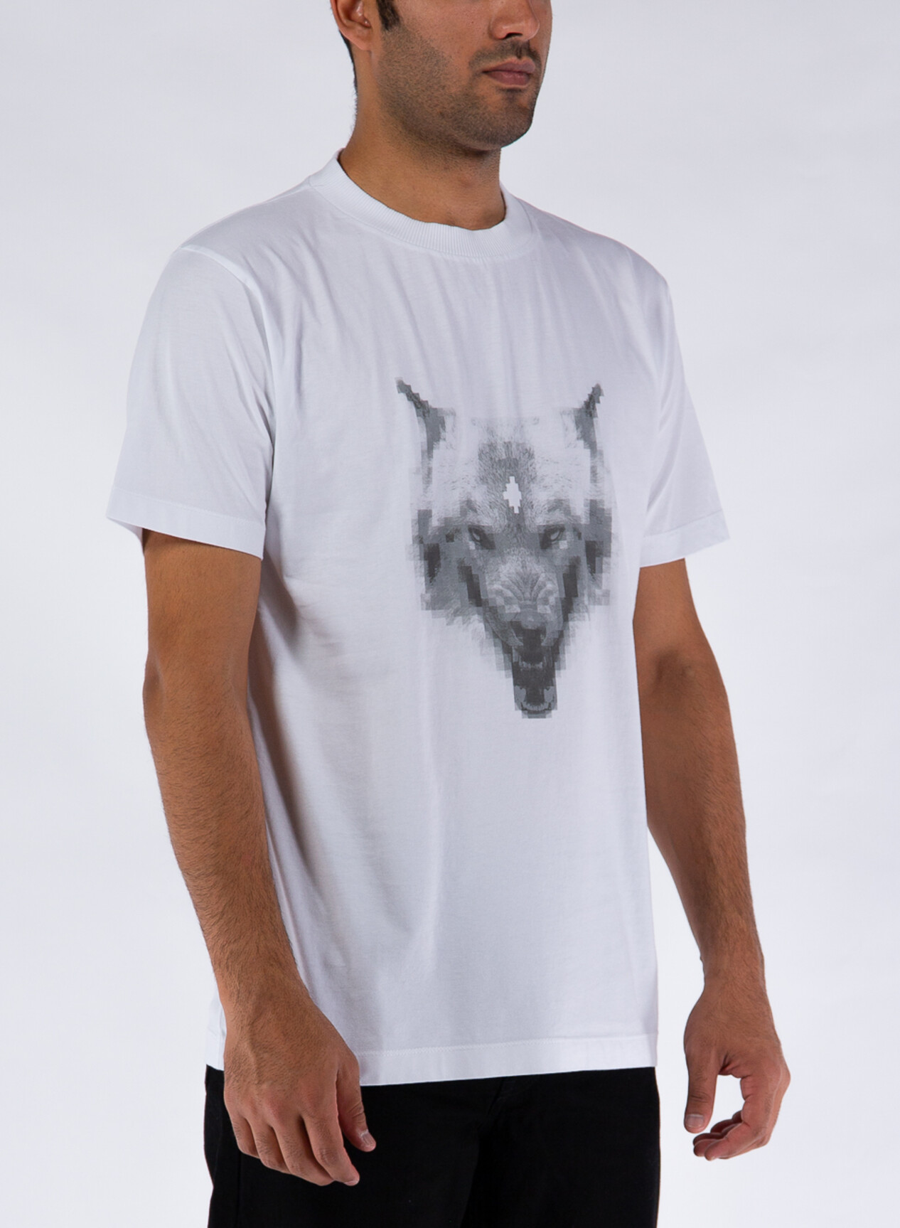 MARCELO BURLON T SHIRT CROSS WOLF REGULAR Bianco, Grigio Uomo   Susi