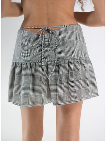GONNA PRINCE DE GALLES LOW WAIST MINI SKIRT, 900 BLACK-WHITE, small