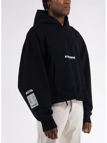 FELPA HOODIE SHORT, K02-800 HEAVY TERRY BLACK, small