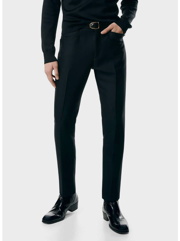 PANTALONE TECHNO GABARDINE ATTICUS WESTERN, LB999 BLACK, large