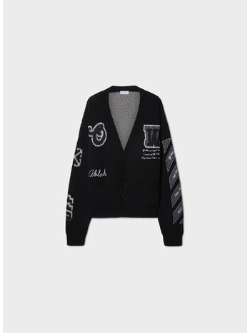 CARDIGAN VARSITY KNIT, 1010, small