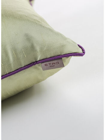 CUSCINO RICAMATO CON TUBOLARE, 504 GREEN, small