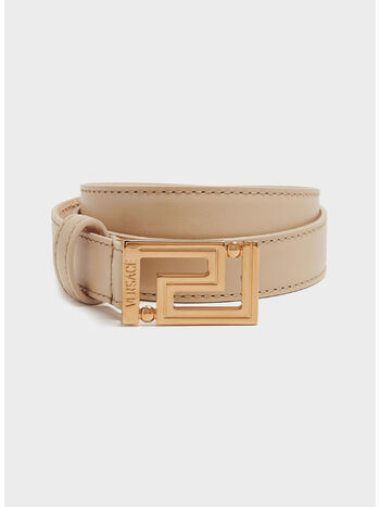 CINTURA BELT H.20 CALF LEATHER, 1KD4V SAND VERSACE GOLD, small