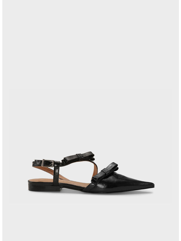 SCARPA MULTI BOW POINTY CUT OUT BALLERINA, 099 BLACK, large