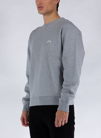 FELPA STOCK LOGO CREW, GREYHEATHER, small