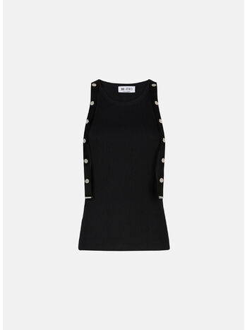 CANOTTA A COSTE CON CINTURINO, 100 BLACK, small