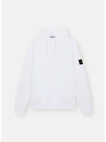 FELPA HOODIE CON PATCH LOGO, V0001 BIANCO, small