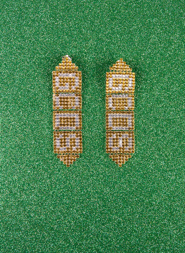 ORECCHINI SWAROVSKY, GOLD, large