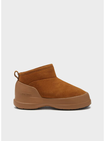 STIVALE LUNA LOW IN PELLE SCAMOSCIATA, COGNAC, small