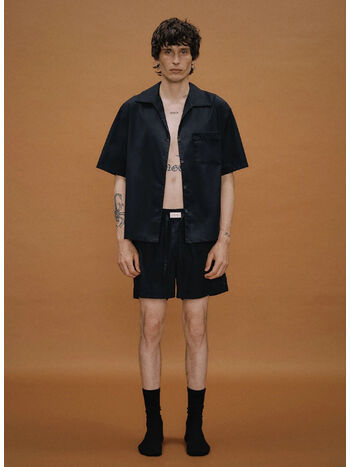 CAMICIA SS PAJAMA UNISEX, 0015 BLACK, small