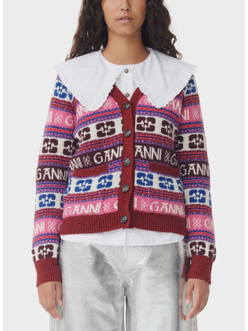 CARDIGAN CON LOGO, 999 MULTICOLOR, small