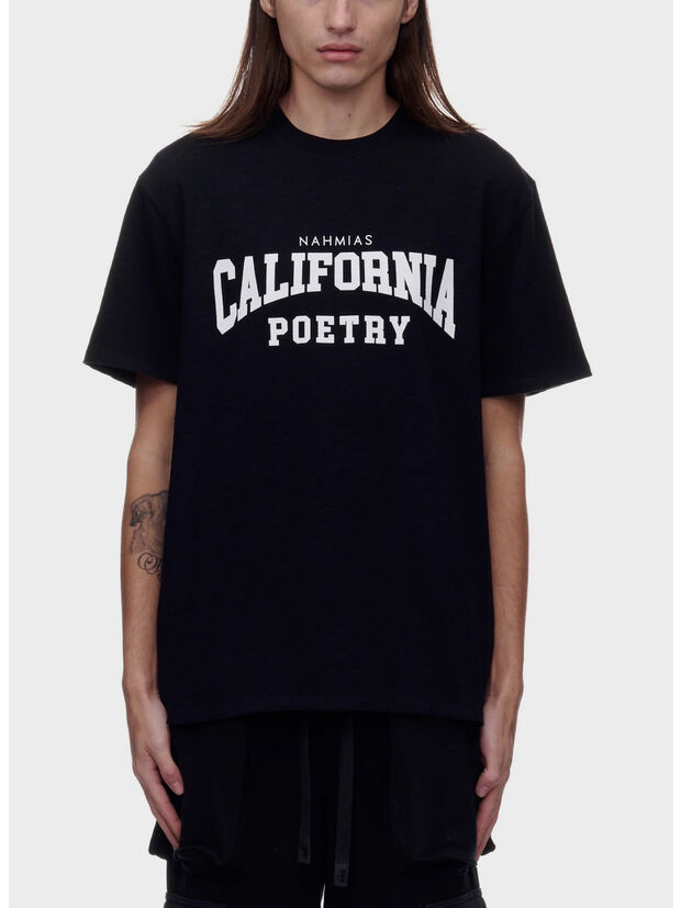 T-SHIRT CALIFORNIA POETRY VARSITY, 001 BLACK, large