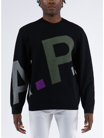 PULLOVER PULL LOGO ALL OVER H, LZZ  BLACK, small