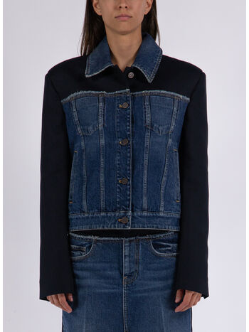 GIACCA IN DENIM CON SPALLINE, 4071 BLUE VINTAGE DENIM, small