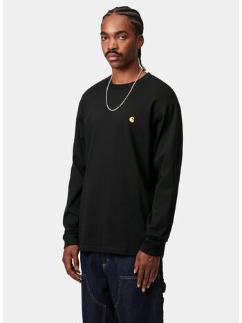 T-SHIRT L S CHASE, 00FXX Black / Gold, small