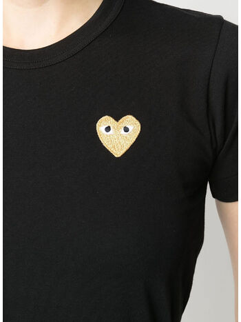 T-SHIRT GOLD HEART, BLACK, small