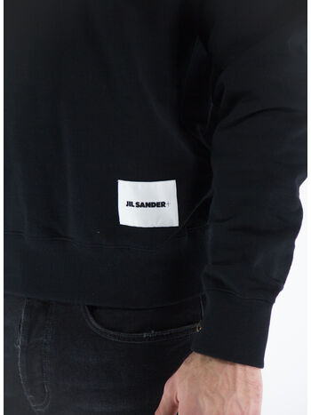 FELPA CON CAPPUCCIO, 001 BLACK, small