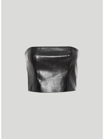 TOP A FASCIA IN PELLE SINTETICA, 1000 BLACK, small