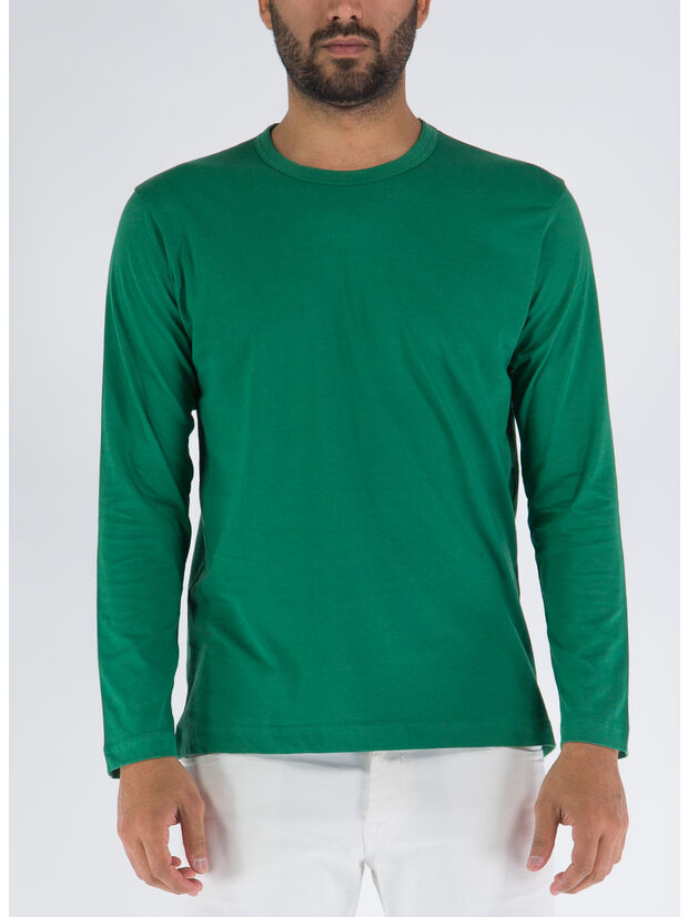T-SHIRT MENS MANICHE LUNGHE, 2 GREEN, large