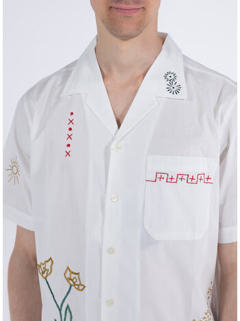 CAMICIA MANICHE CORTE MINARI, ECRU, small