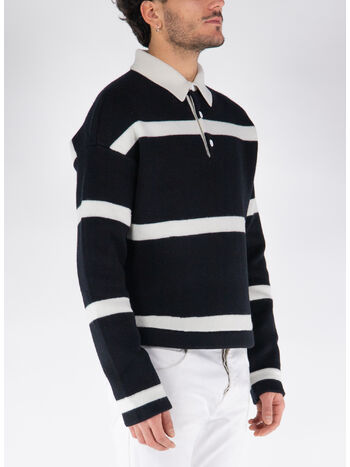 POLO STRUCTURED LONG-SLEEVE, 999 BLACK, small