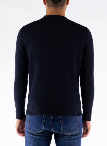 MAGLIONE GIROCOLLO, 008NAVY, small