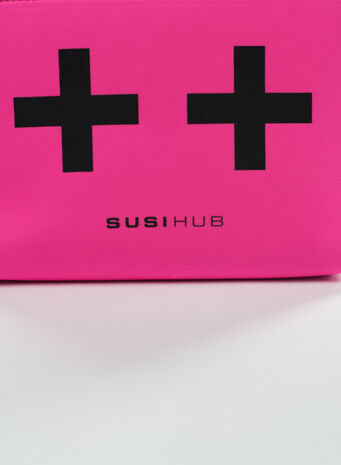 POCHETTE I'M THE HUB, PINKFLUOBLACK, small