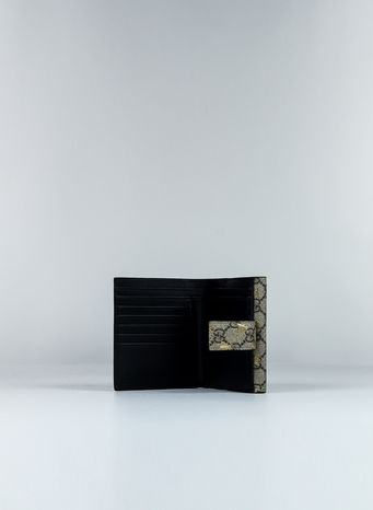 PORTAFOGLIO IN TESSUTO GG SUPREME CON API, 8319BEIGEEBONYORONER, small