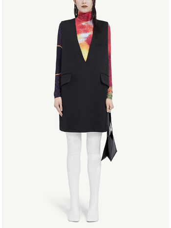 ABITO SMANICATO CON SCOLLO A V, 900 BLACK, small