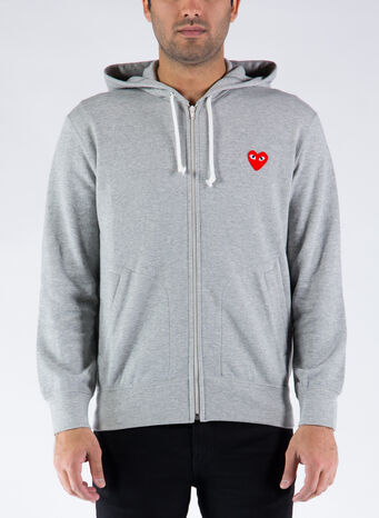 FELPA PLAY ZIPPED HOODED, GREY, small