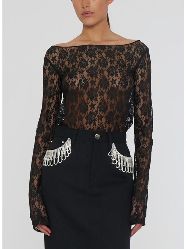 TOP LACE OFF SHOULDER, 19-4004 BLACK, large