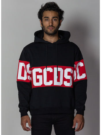 FELPA LOGO BAND HOODIE, 02BLACK, small