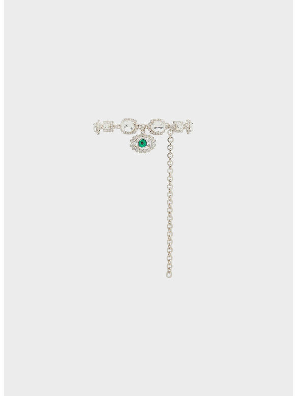 COLLANA CRYSTAL CHOKER WITH EVIL EYE, 001 CRY-SILVER, medium