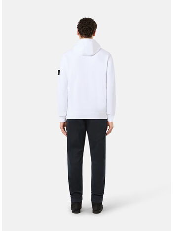 FELPA HOODIE CON PATCH LOGO, V0001 BIANCO, small