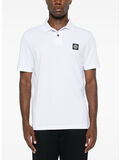 POLO IN PIQUET CON PATCH LOGO, V1001 BIANCO, thumb