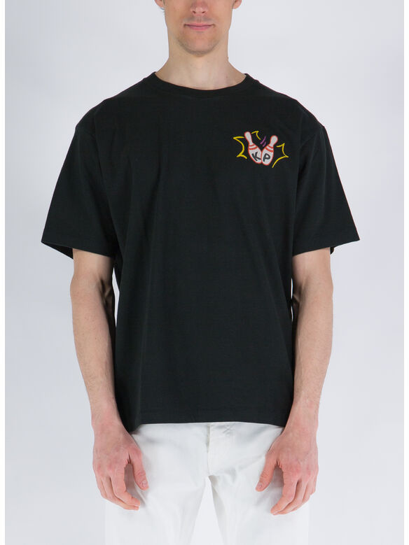 T-SHIRT BOWLING TEAM, 99J  NERO, medium