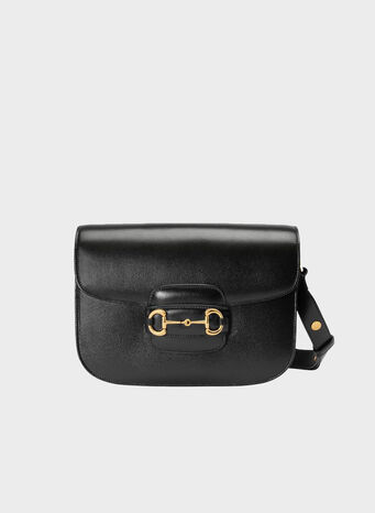 BORSA A SPALLA GUCCI HORSEBIT 1955 MISURA PICCOLA, 1000NERO, small
