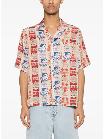 CAMICIA IN SETA VOYAGE DE RHUDE, 0108 BLACK, small