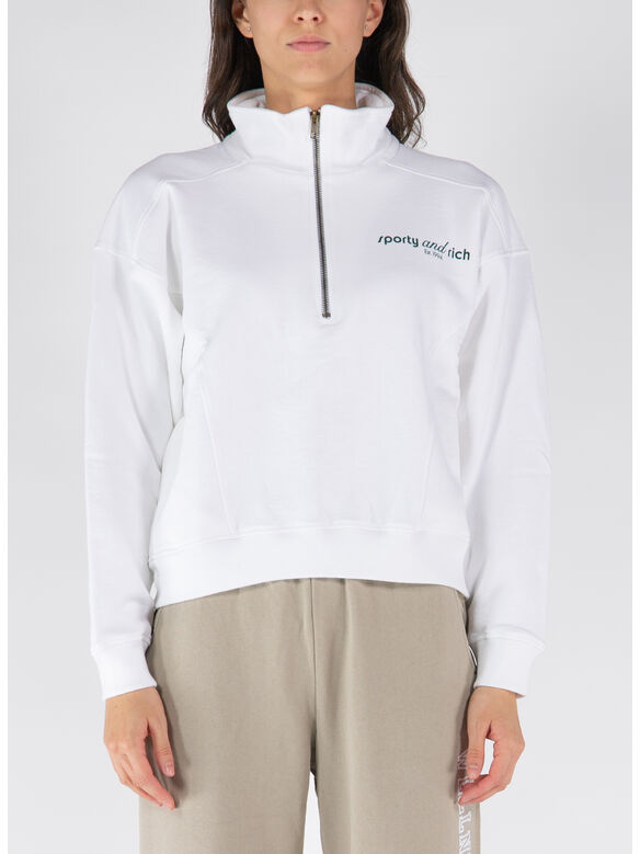 FELPA TANK QUARTER ZIP, WHITE, medium