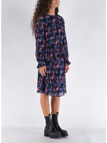 CAMICIA PLEATED GEORGETTE SMOCK BLOUSE, 376 DAISY SPRAY LILAC , small