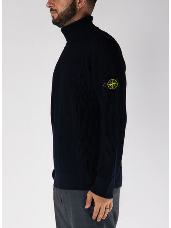 MAGLIONE DOLCEVITA FULL RIB RWS WOOL, V0020 NAVY BLUE, small