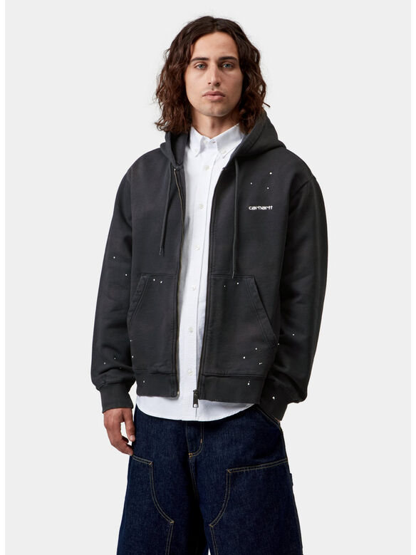 FELPA HOODED PAINTER, 89EJ Black, destroy wash, splatter, medium