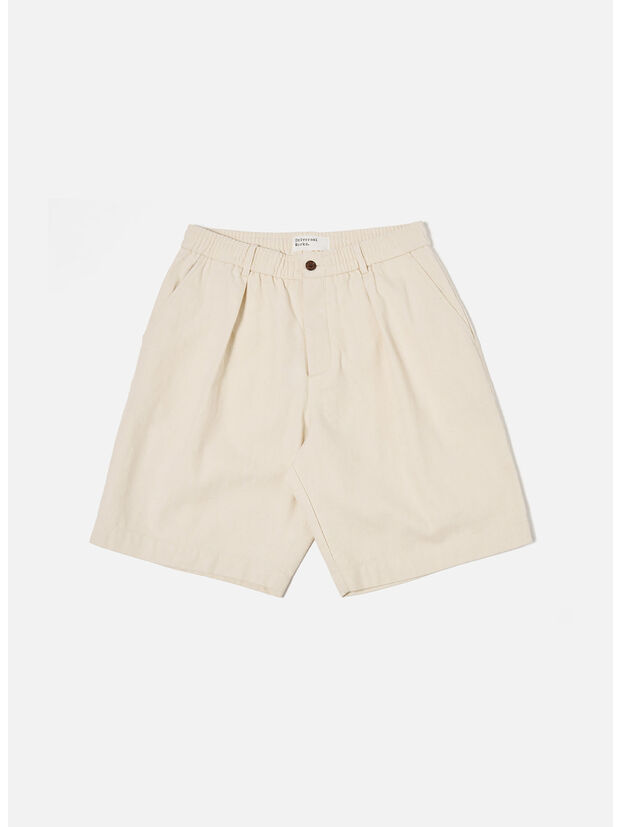 SHORT SPORTIVO PLISSETTATO, ECRU, large