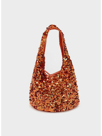 BORSA TOTE CON PAILLETTES MINI, 429 ORANGE, small