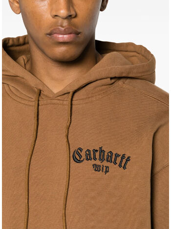 FELPA HOODIE ONYX SCRIPT, 08WXX HAMILTON BROWN/BLACK, small