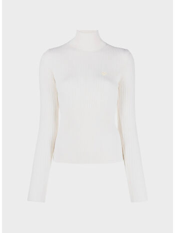 PULLOVER RIB HIGH NECK, 05 WHITE, small