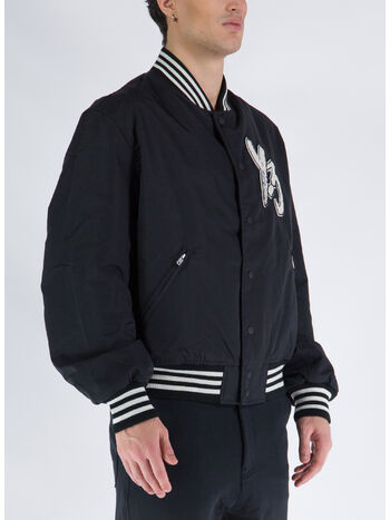 GIACCA VARSITY BOMBER, BLACK/OWHITE, small