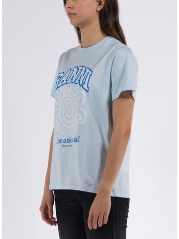 T-SHIRT BASIC JERSEY FLOWER, 495 ICE WATER , small