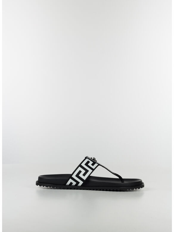 SANDALO MEDUSA GRECA, 2B02B NERO BIANCO , medium