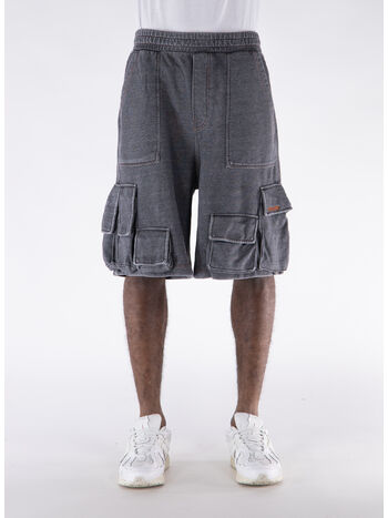 SHORTS CARGO DENIM-LIKE, BLACK, small